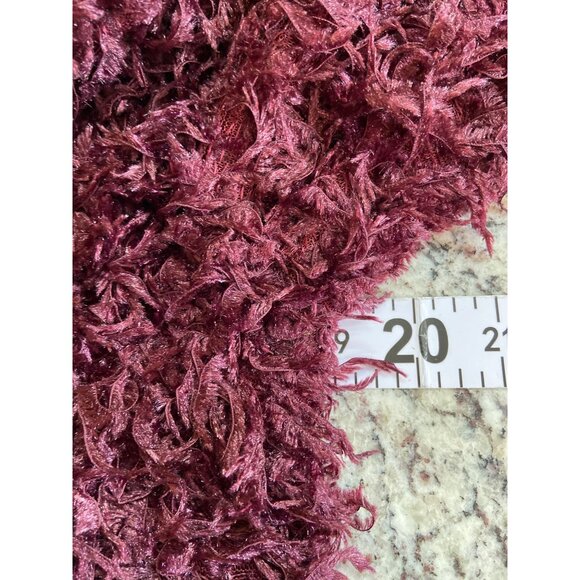 Cato 1946 Textured Fuzzy Sweater Women’s M Burgundy Cozy Y2K Retro Shaggy Chic - Picture 7 of 9